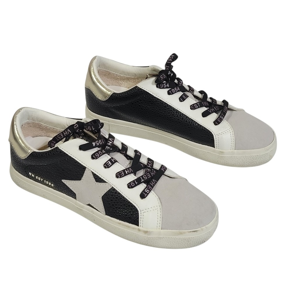 Vintage Havana Rush Sneakers Womens 6 Black Gray Star Low Top Lace Up